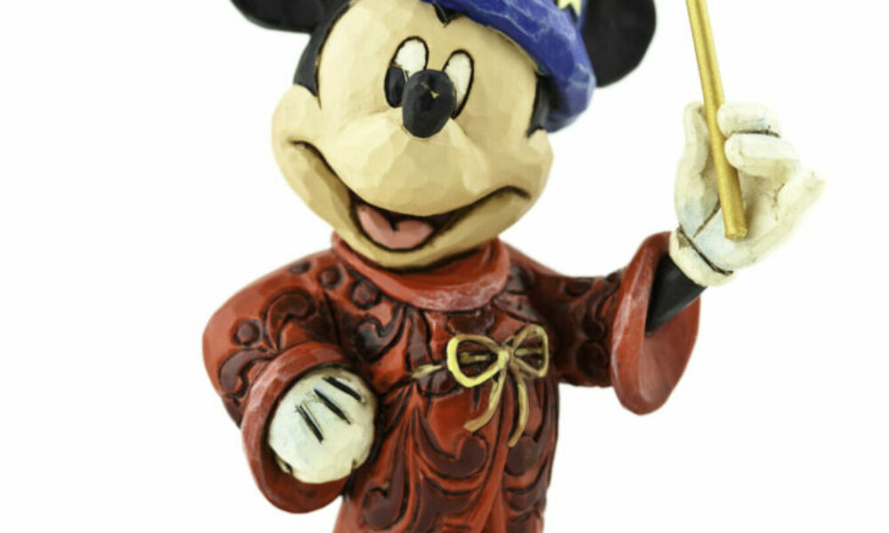 Suffolk, Virginia, USA - April 21, 2011: A studio shot of the Disney cartoon character Mickey Mouse as the Sorcerers Apprentice, originally from the Walt Disney film Fantasia.